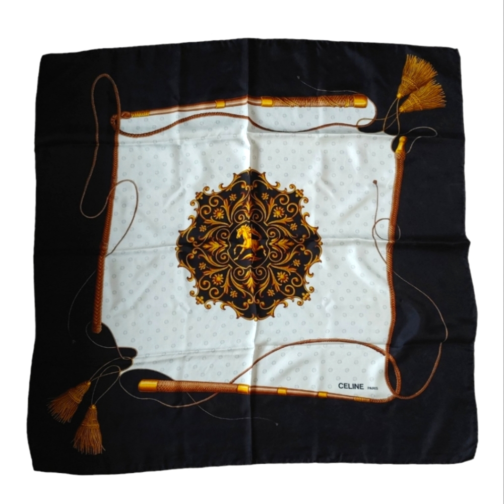 Celine Paris Silk Equestrian Scarf